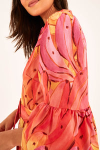 Robe longue Ombre Bananas en coton - Rose