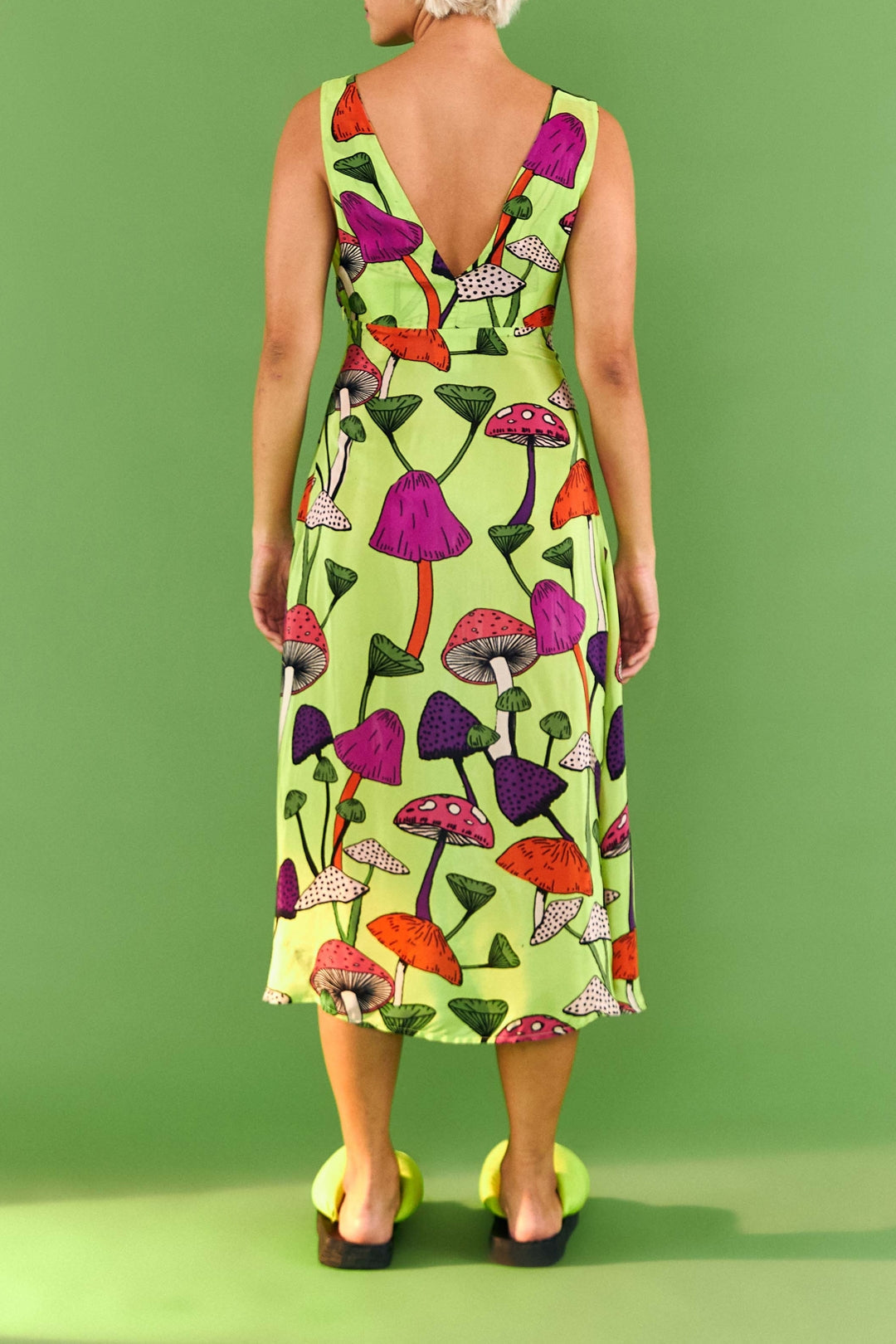 Robe midi Champignons - Vert