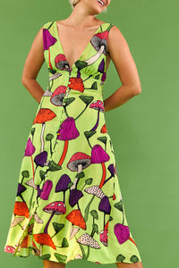 Robe midi Champignons - Vert