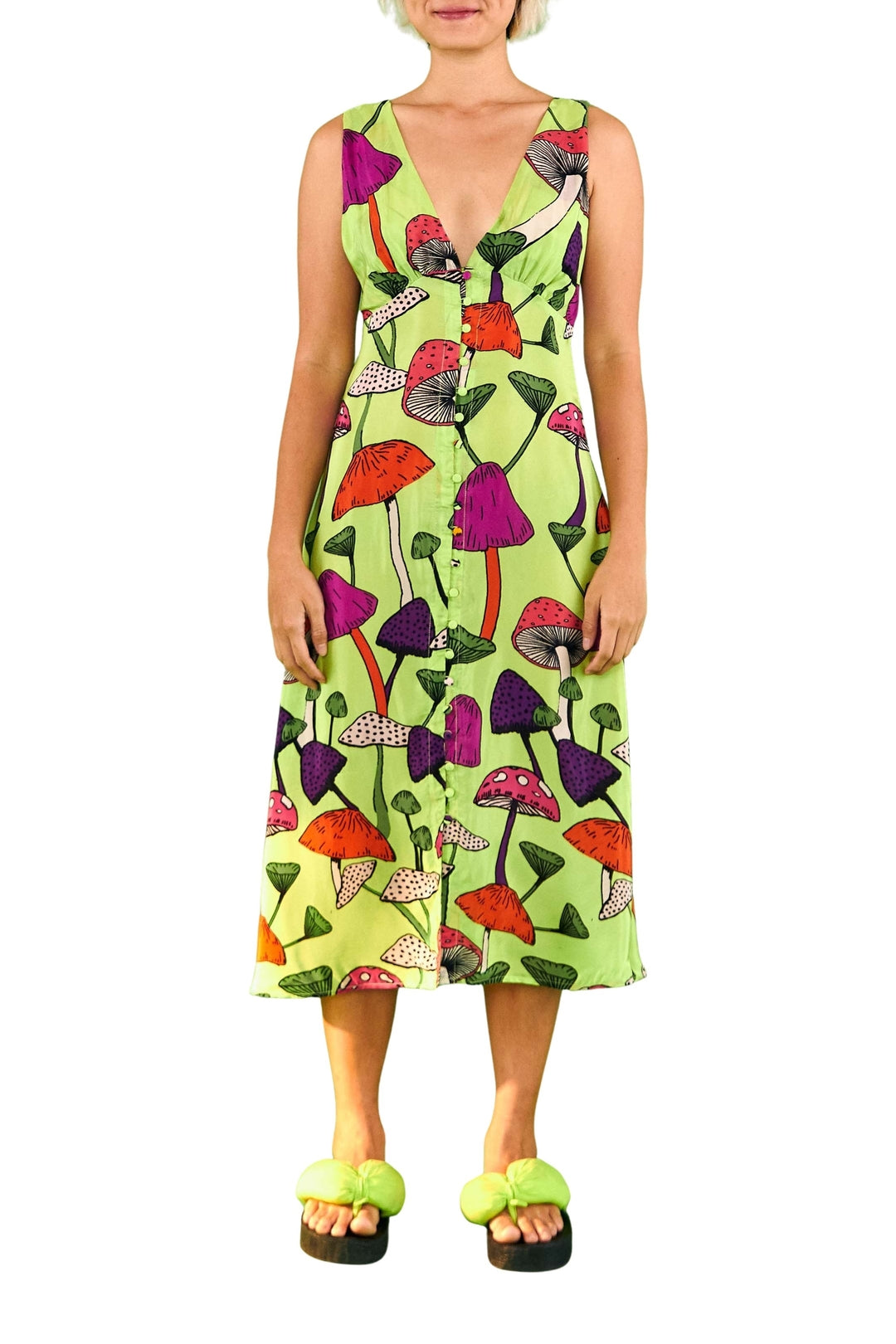 Robe midi Champignons - Vert