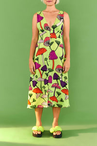 Robe midi Champignons - Vert