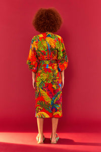 Blouse Urban Jungle à nouer en coton - Multicolore