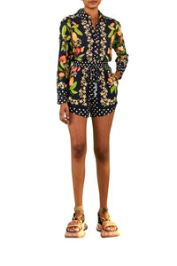 Short Paradise Cacao en lin - Multicolore