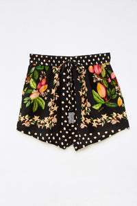 Short Paradise Cacao en lin - Multicolore