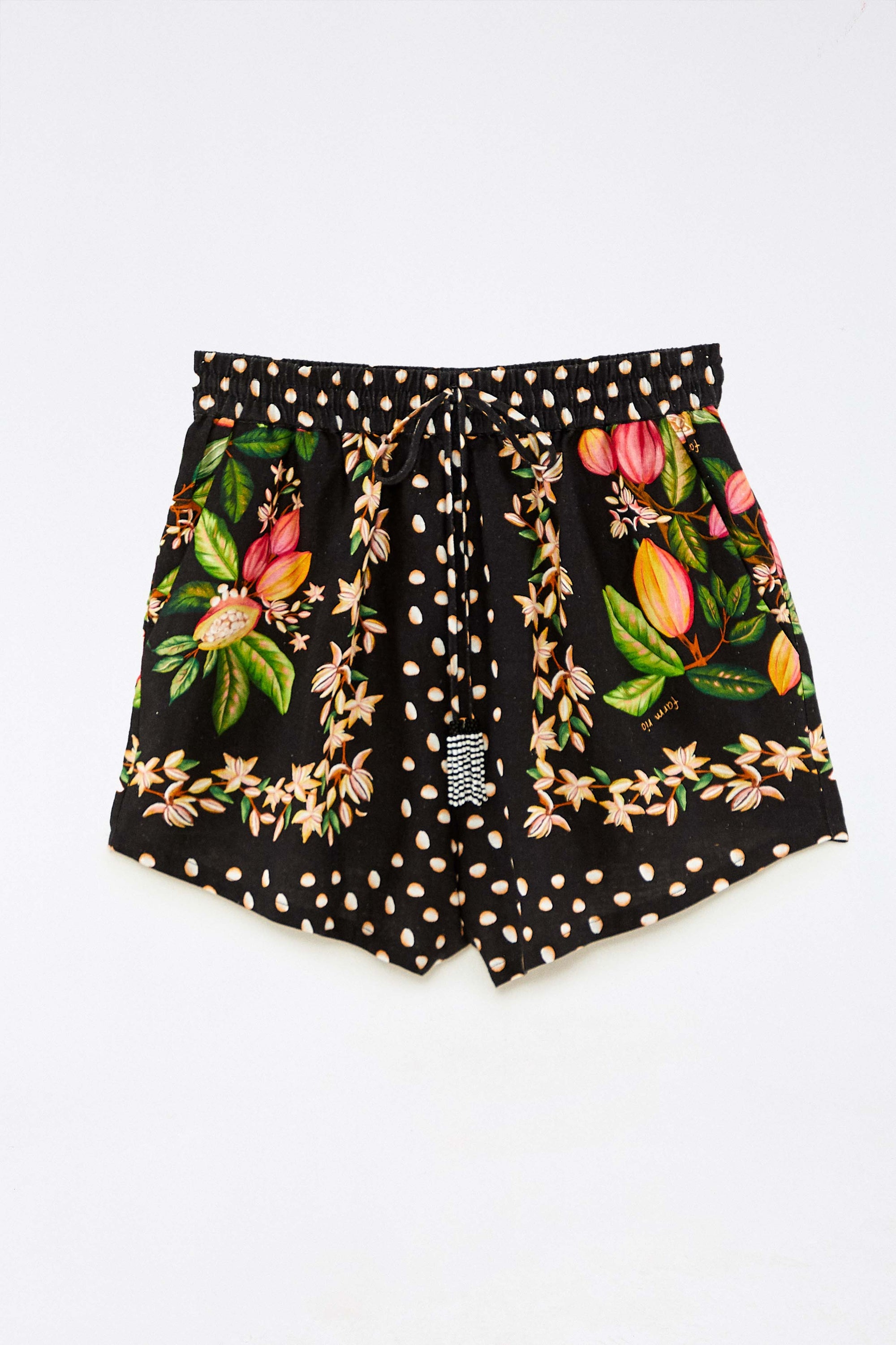 Short Paradise Cacao en lin - Multicolore