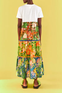 Robe longue Caipirinha façon t-shirt en coton - Multicolore