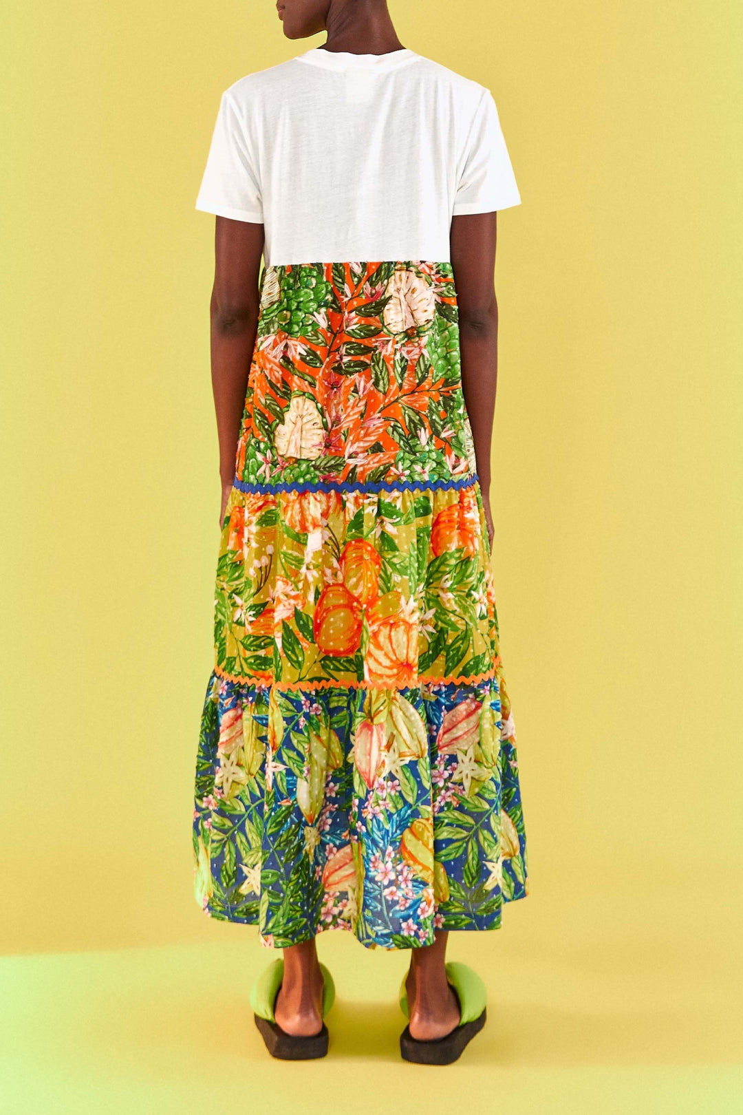Robe longue Caipirinha façon t-shirt en coton - Multicolore