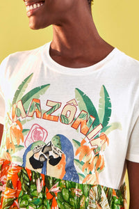 Robe longue Caipirinha façon t-shirt en coton - Multicolore