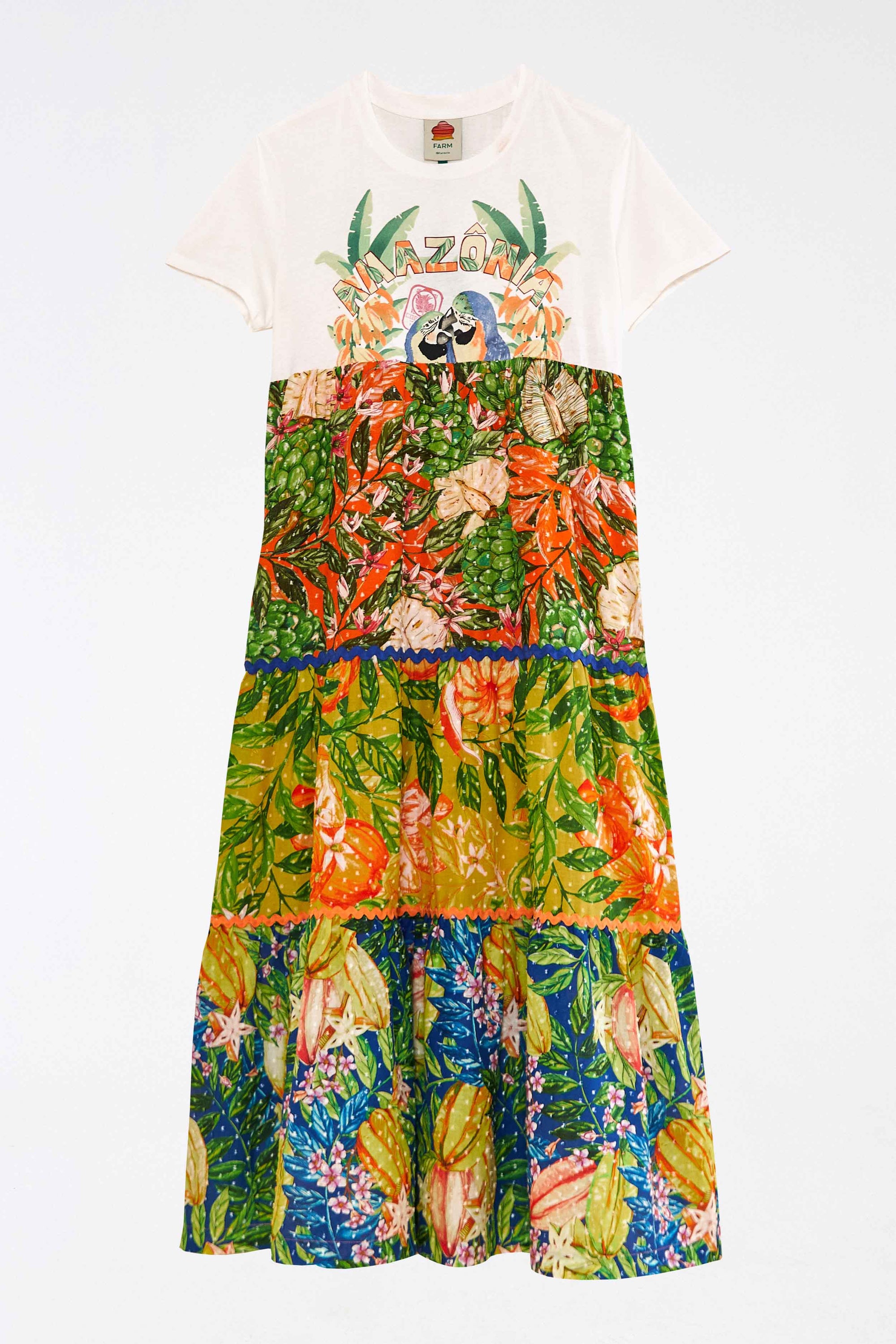 Robe longue Caipirinha façon t-shirt en coton - Multicolore
