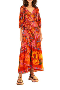 Robe longue Spring Bananas en coton - Rouge
