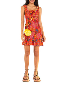 Robe courte Spring Bananas en coton - Rouge