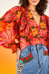 Blouse Spring Bananas en coton - Rouge