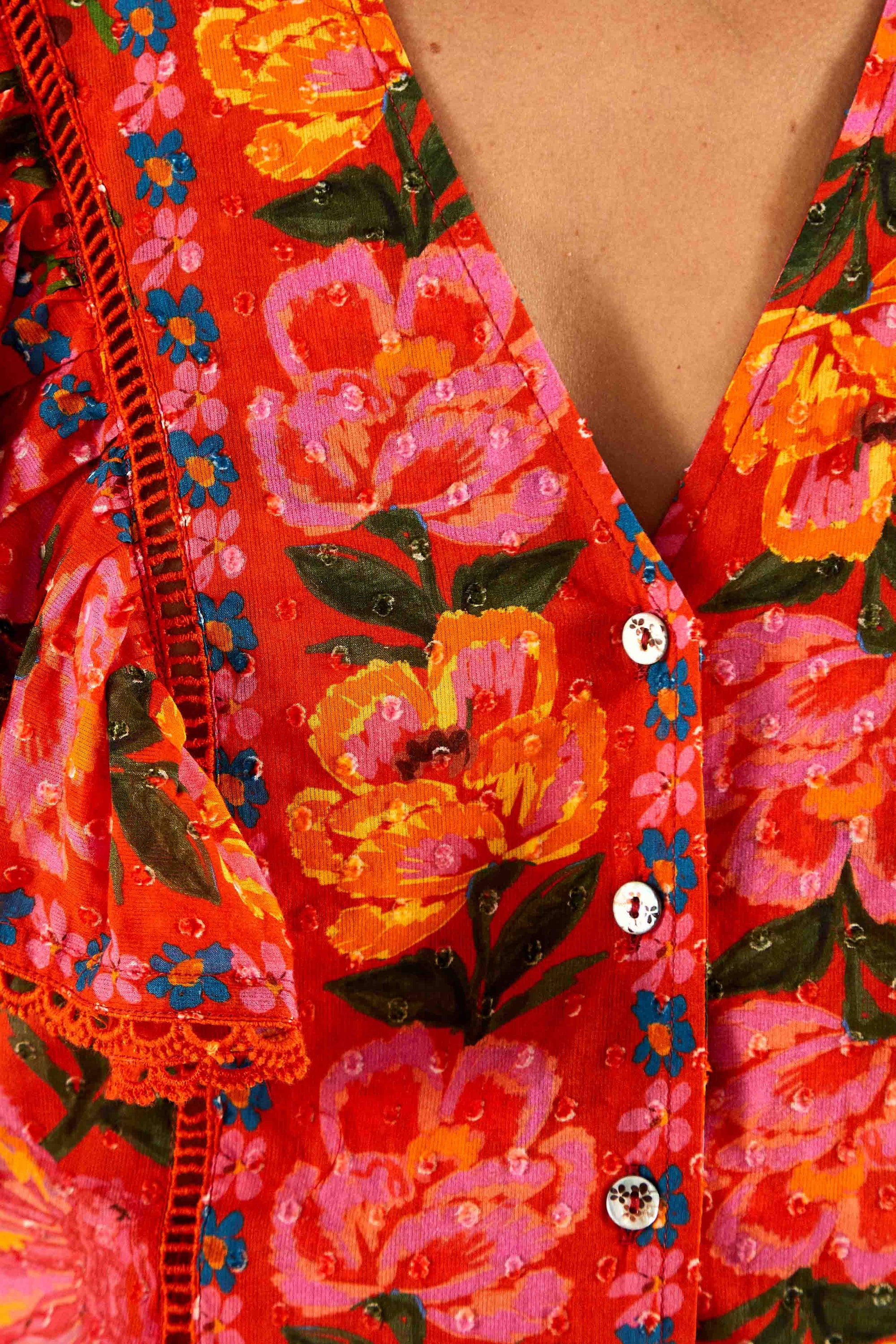 Blouse Spring Bananas en coton - Rouge