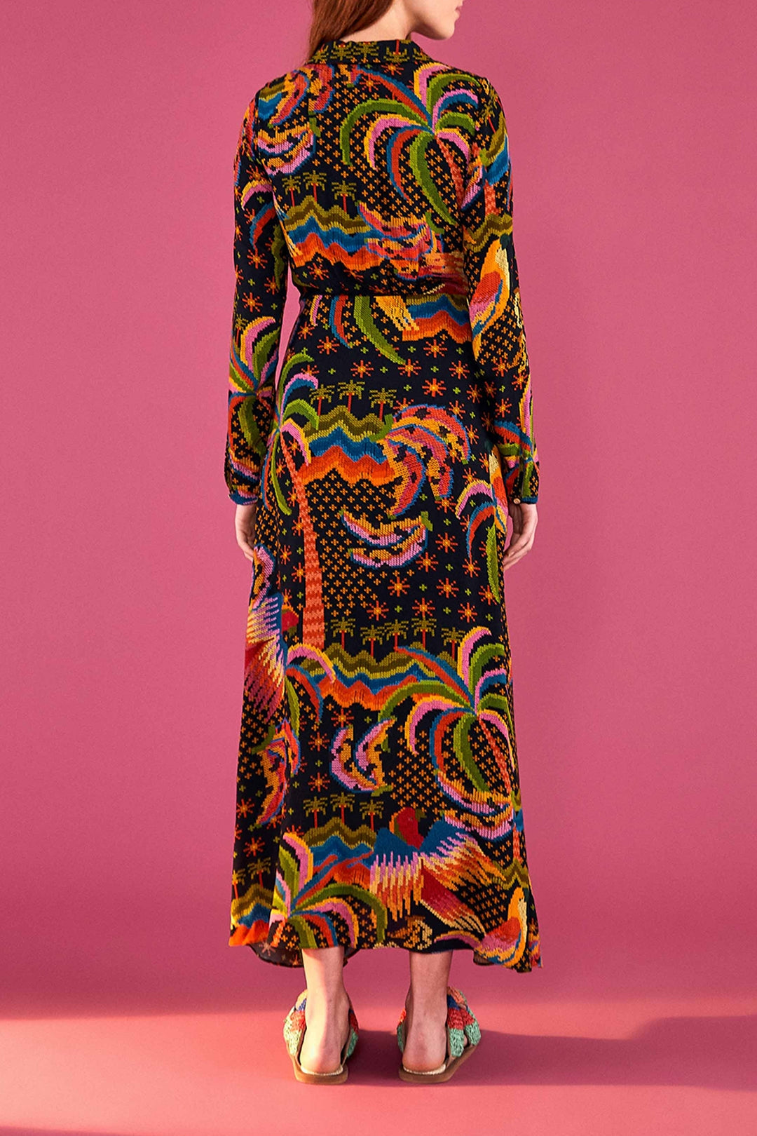 Robe longue île des Macaw - Multicolore