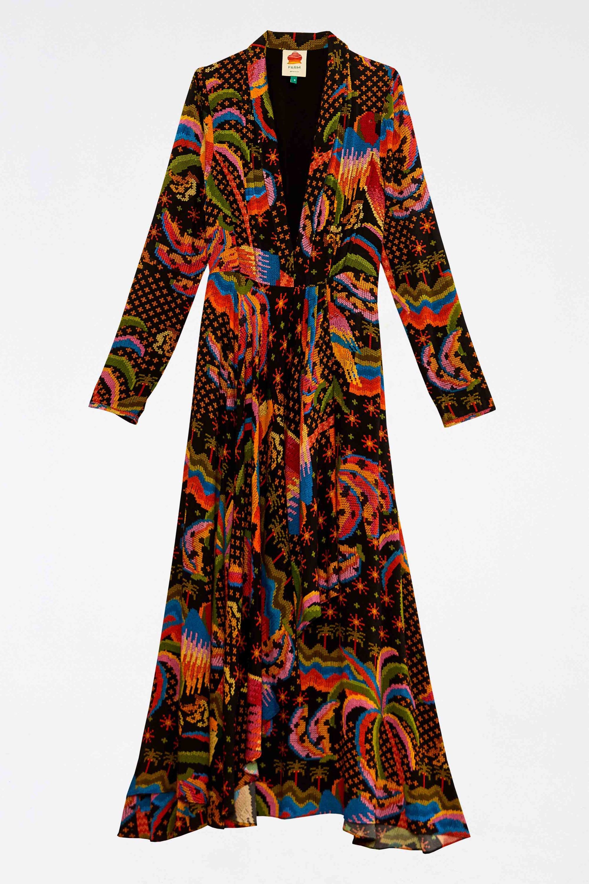 Robe longue île des Macaw - Multicolore