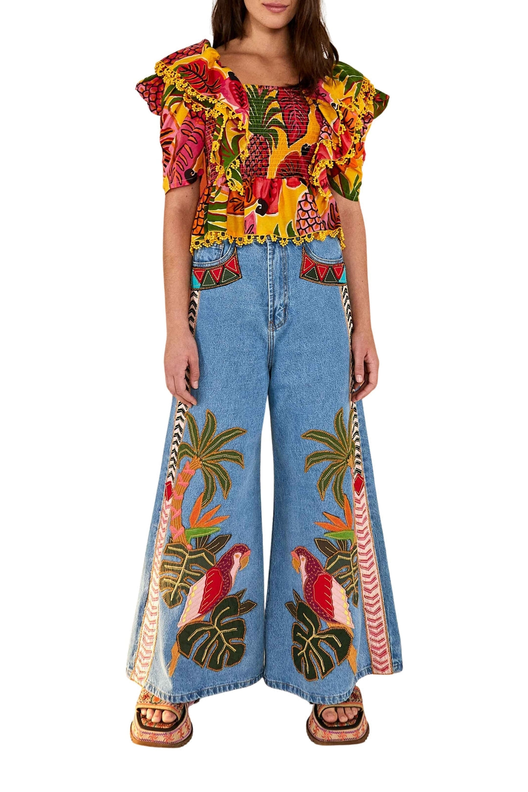 Blouse Fruit Dream smockée en coton - Multicolore