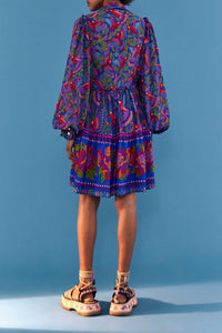 Robe courte Macaw Flight - Bleu
