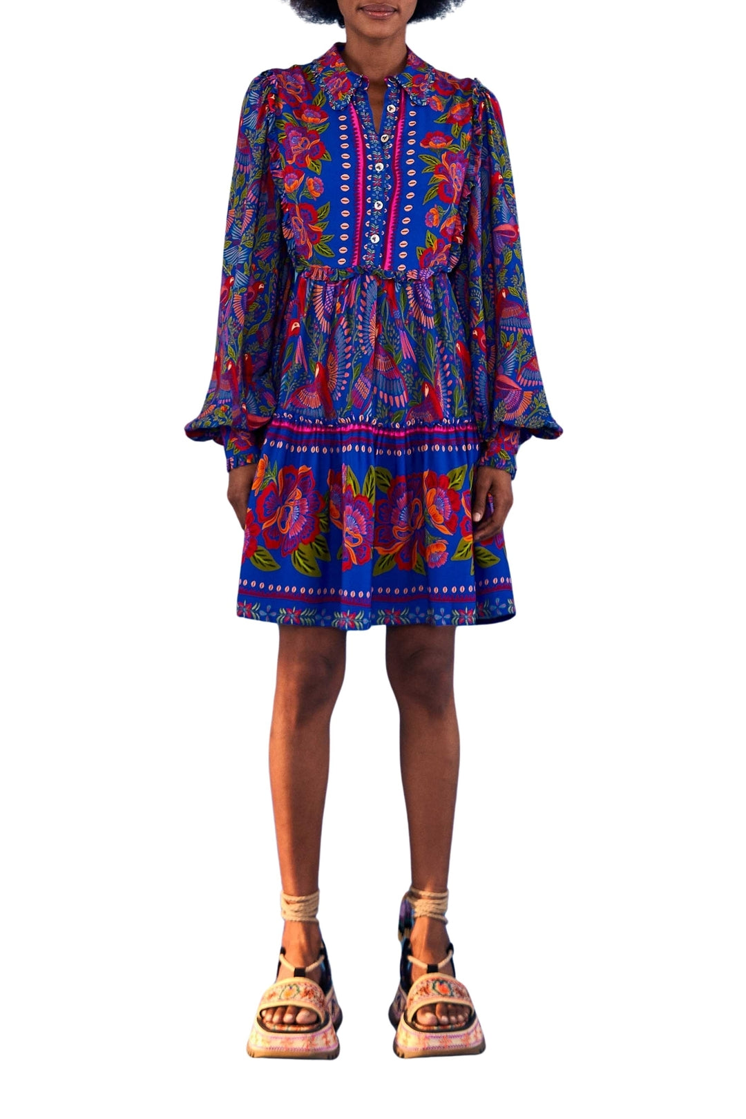 Robe courte Macaw Flight - Bleu