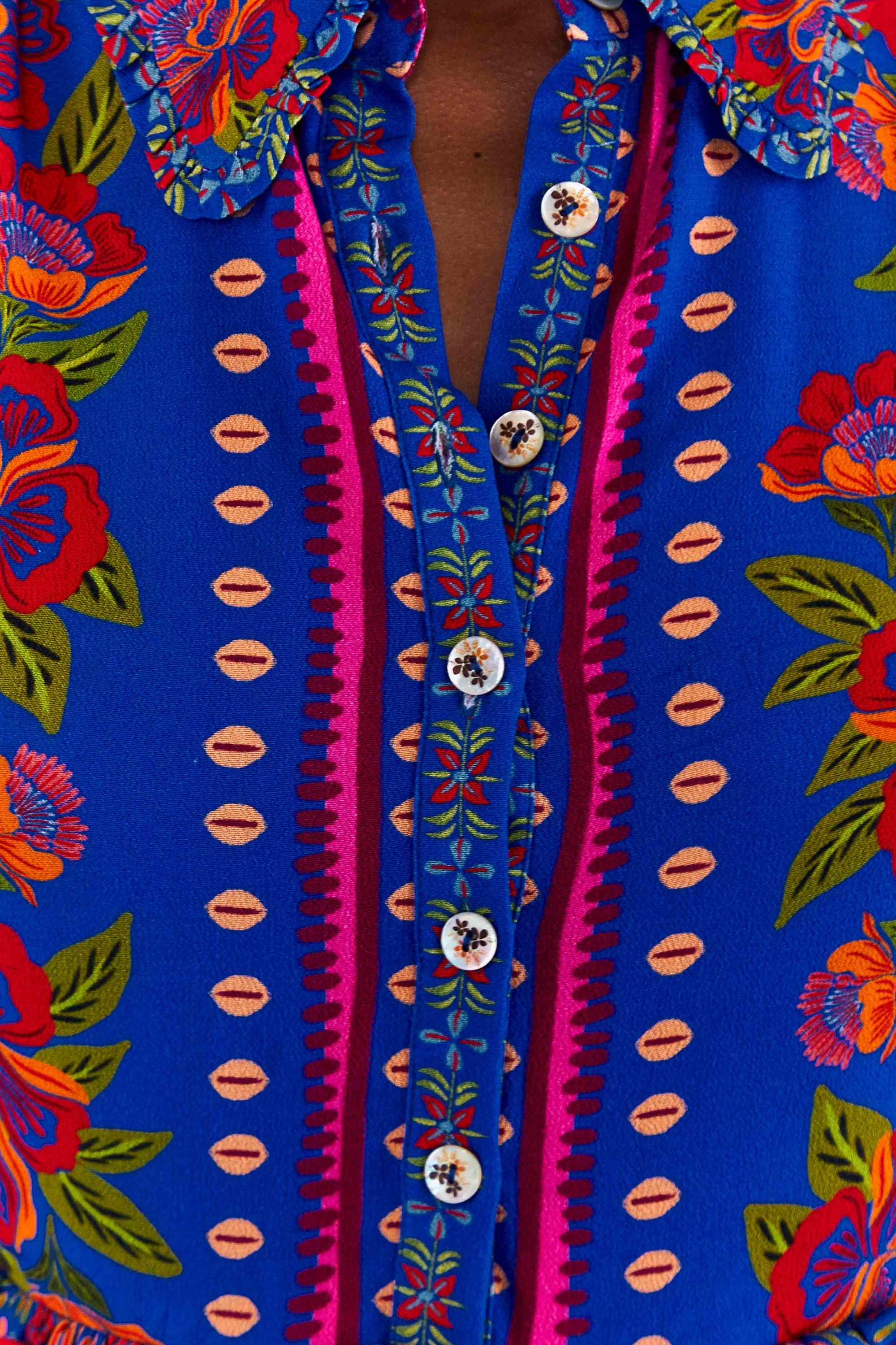 Robe courte Macaw Flight - Bleu