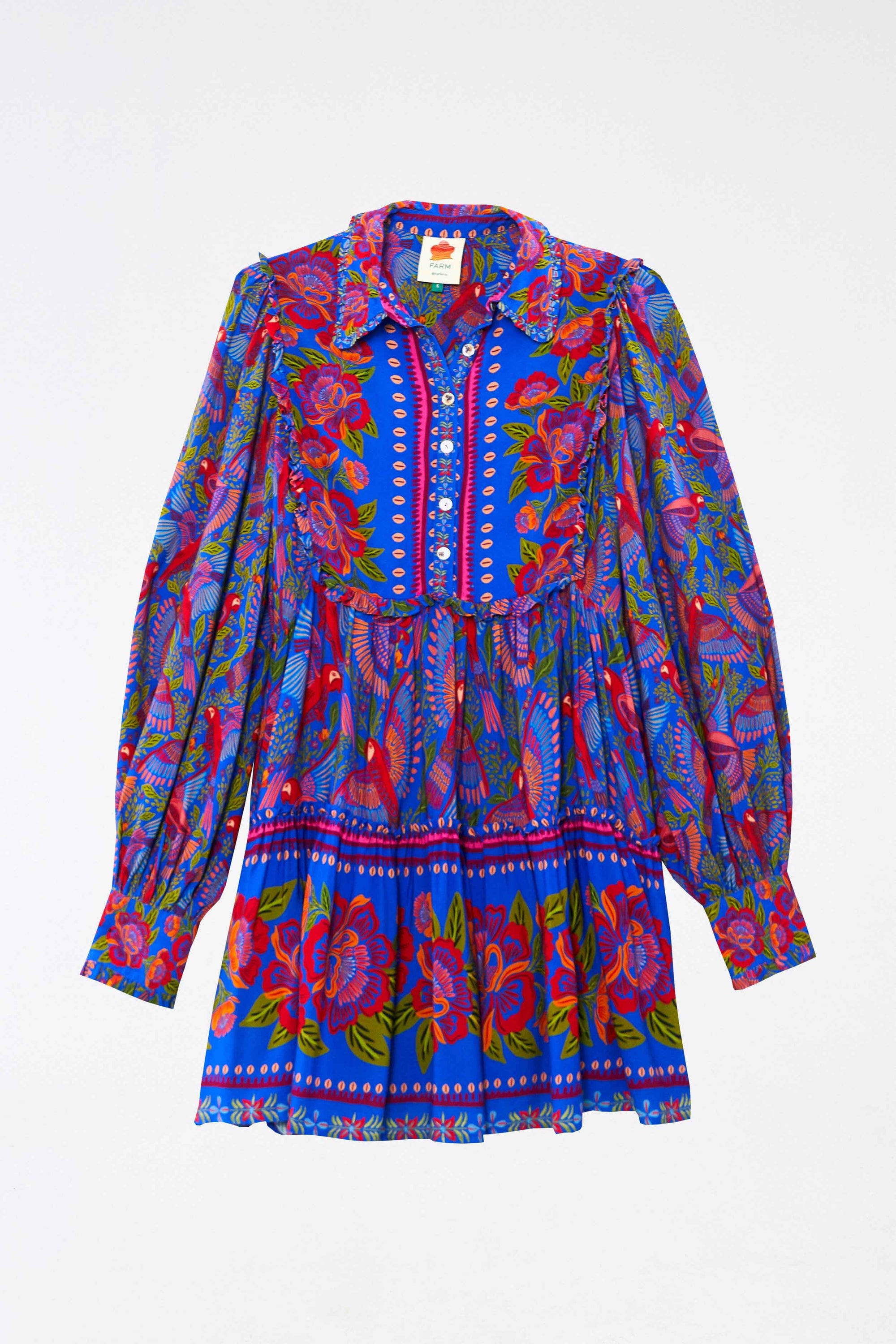 Robe courte Macaw Flight - Bleu