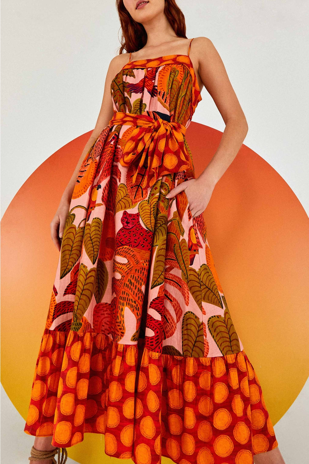 Robe longue Summer Dream en lin - Multicolore