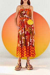 Robe longue Summer Dream en lin - Multicolore