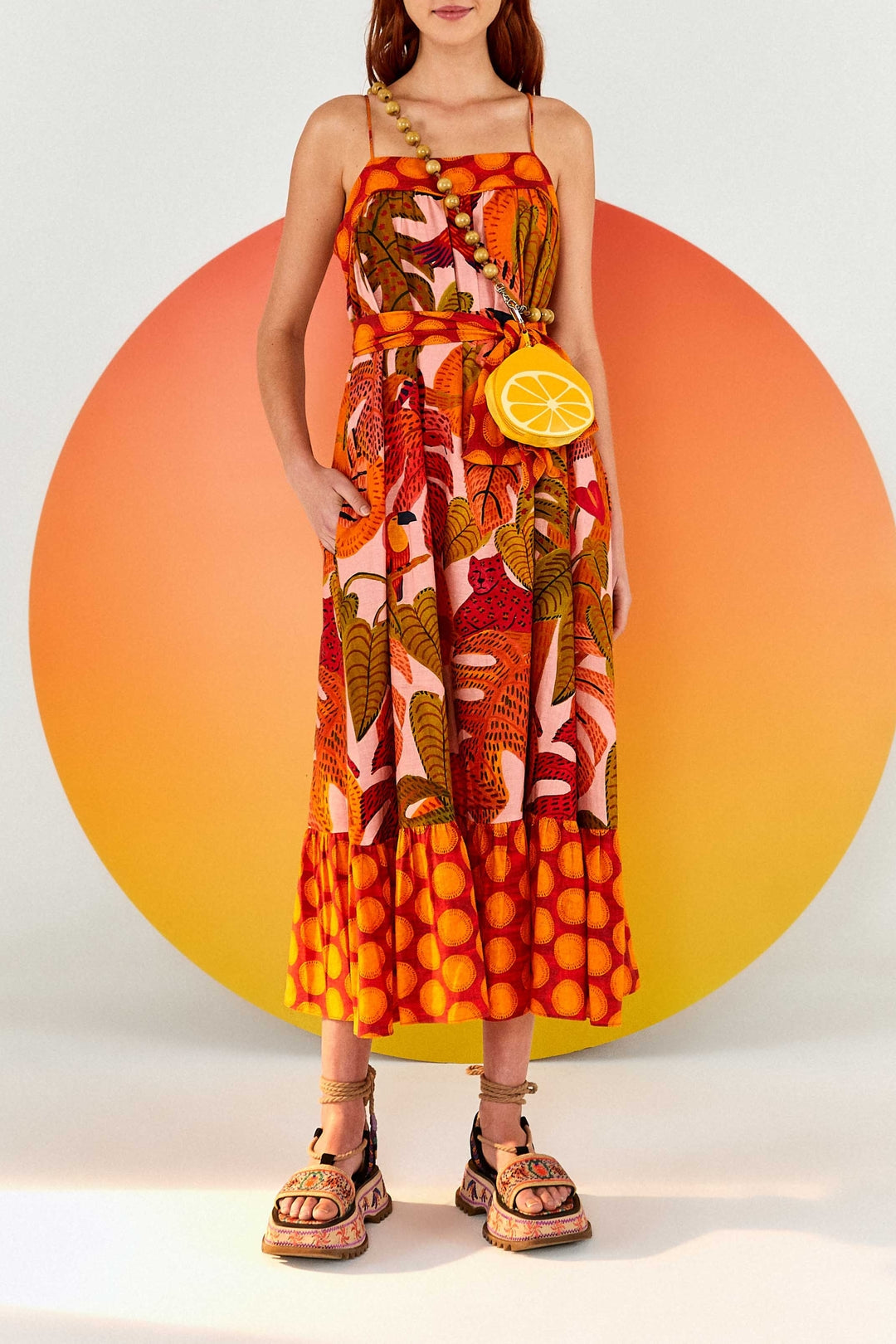 Robe longue Summer Dream en lin - Multicolore
