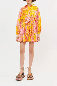 Robe courte Bananas ombrées en coton - Jaune