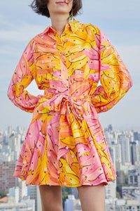 Robe courte Bananas ombrées en coton - Jaune