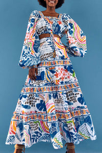 Jupe longue Brésil sauvage en coton - Multicolore
