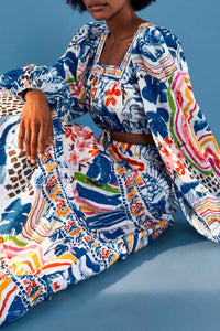 Jupe longue Brésil sauvage en coton - Multicolore
