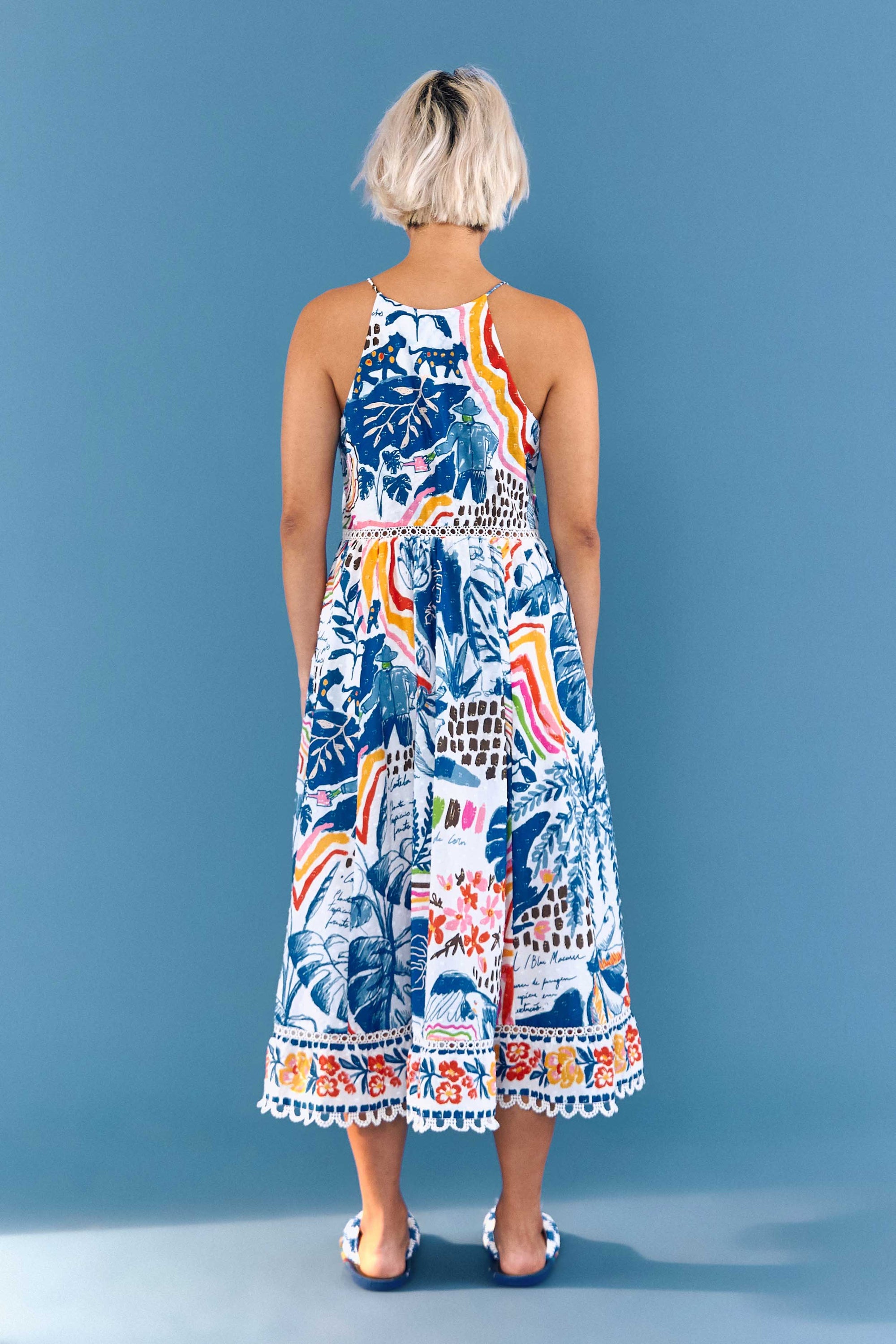 Robe longue Brésil sauvage en coton - Multicolore