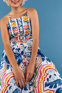 Robe longue Brésil sauvage en coton - Multicolore