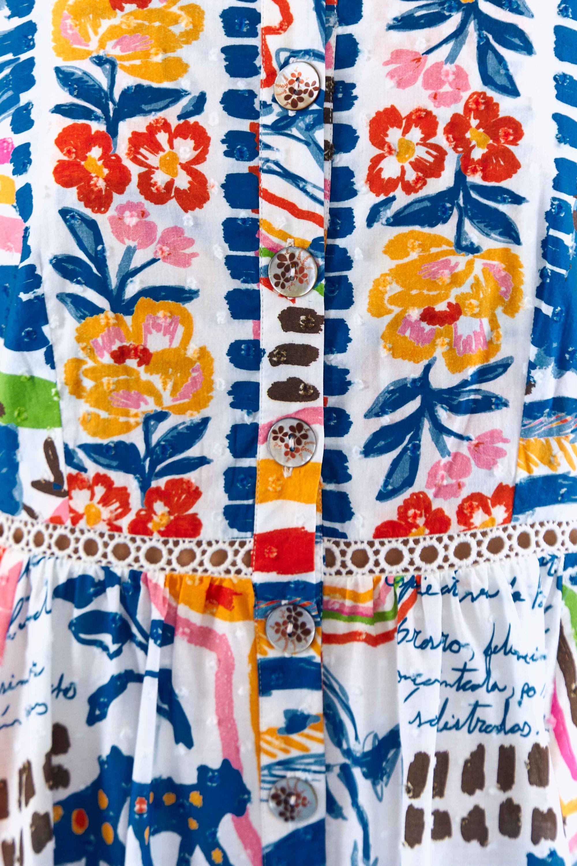 Robe longue Brésil sauvage en coton - Multicolore