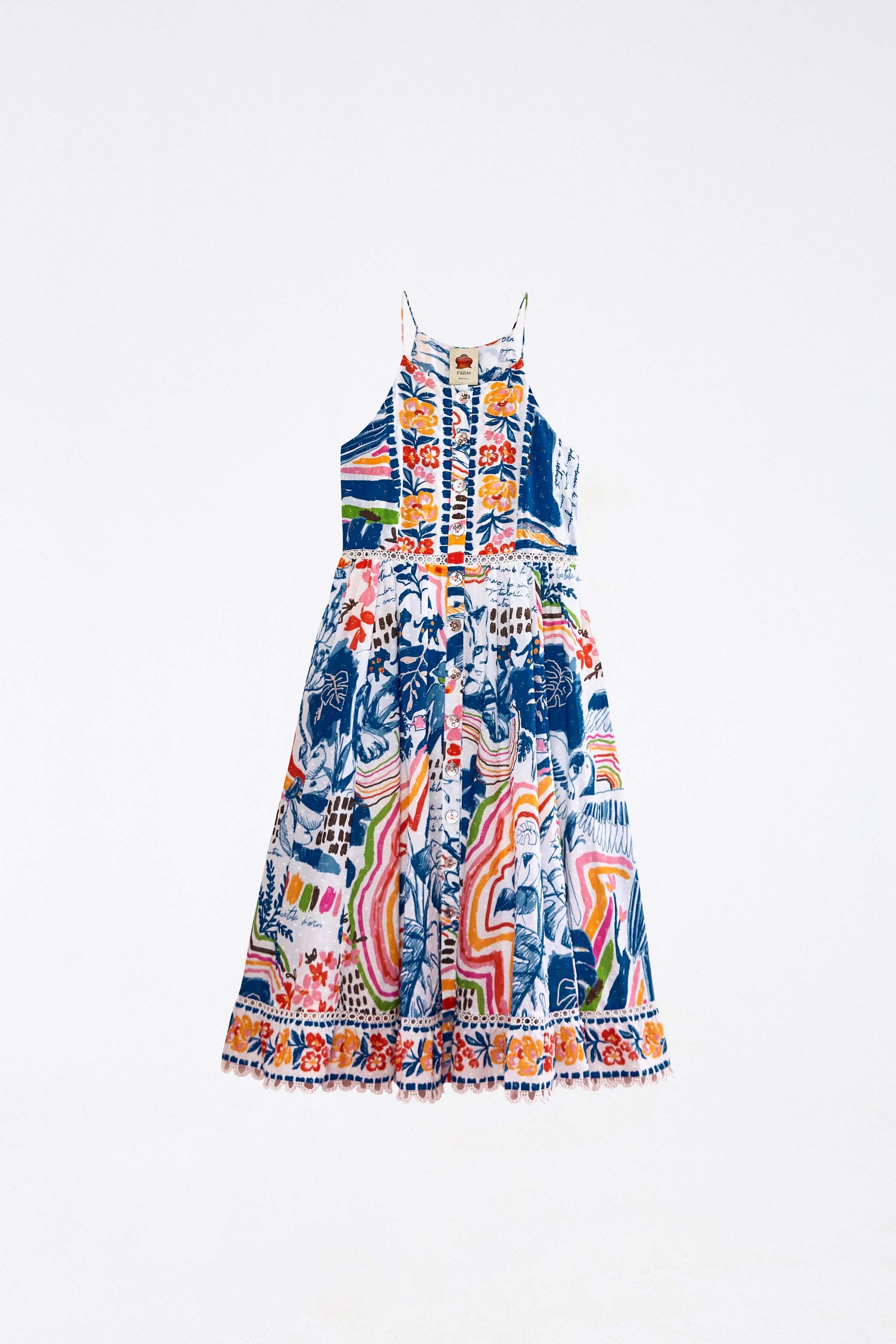 Robe longue Brésil sauvage en coton - Multicolore