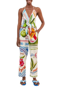 Pantalon Our Stamps en lin - Multicolore