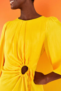 Robe midi Yellow Piping - Jaune