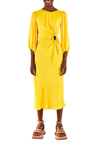 Robe midi Yellow Piping - Jaune