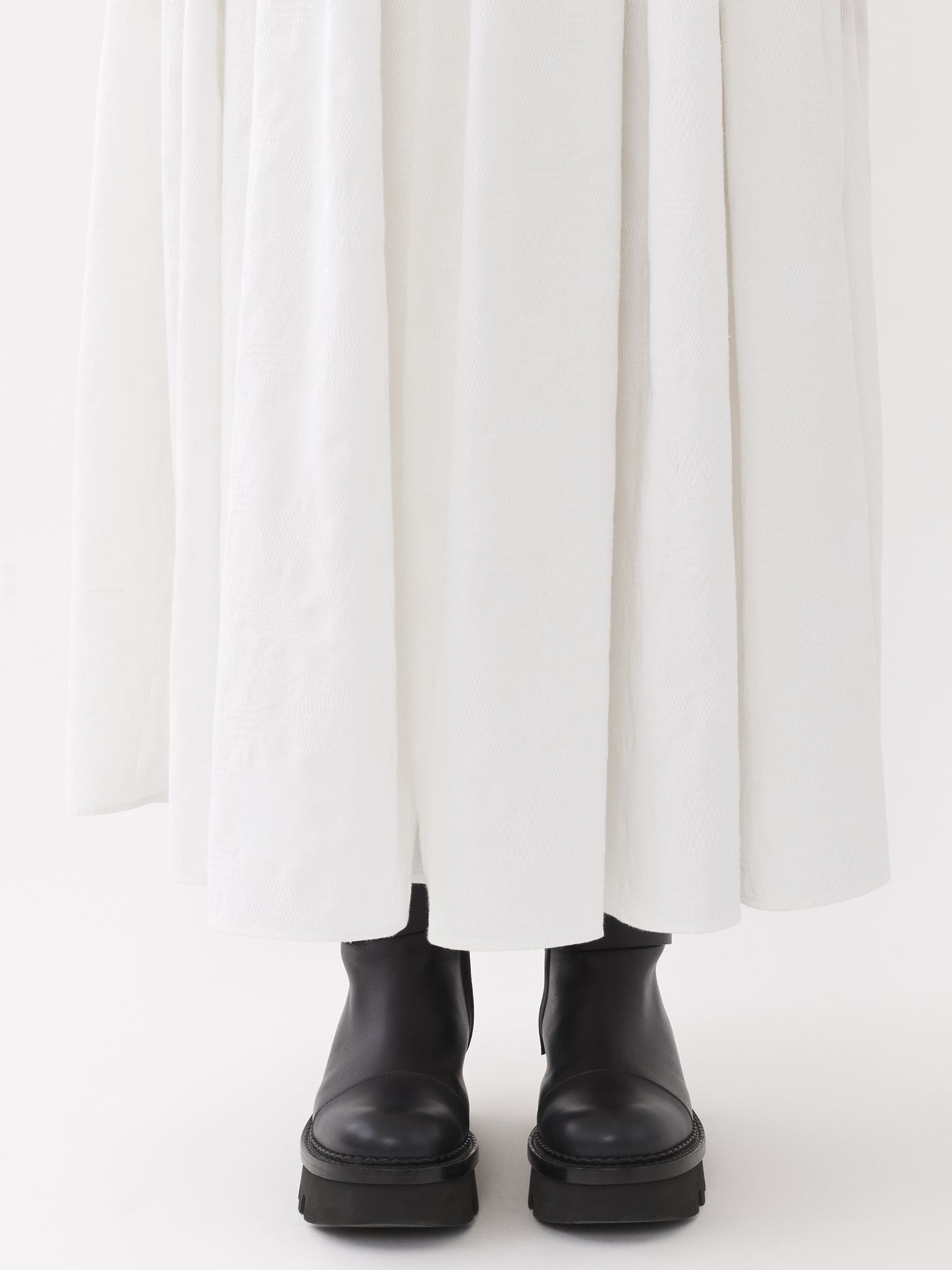 Jupe maxi froncée - Blanc