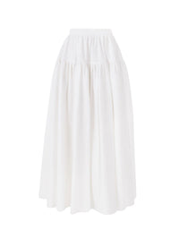 Jupe maxi froncée - Blanc