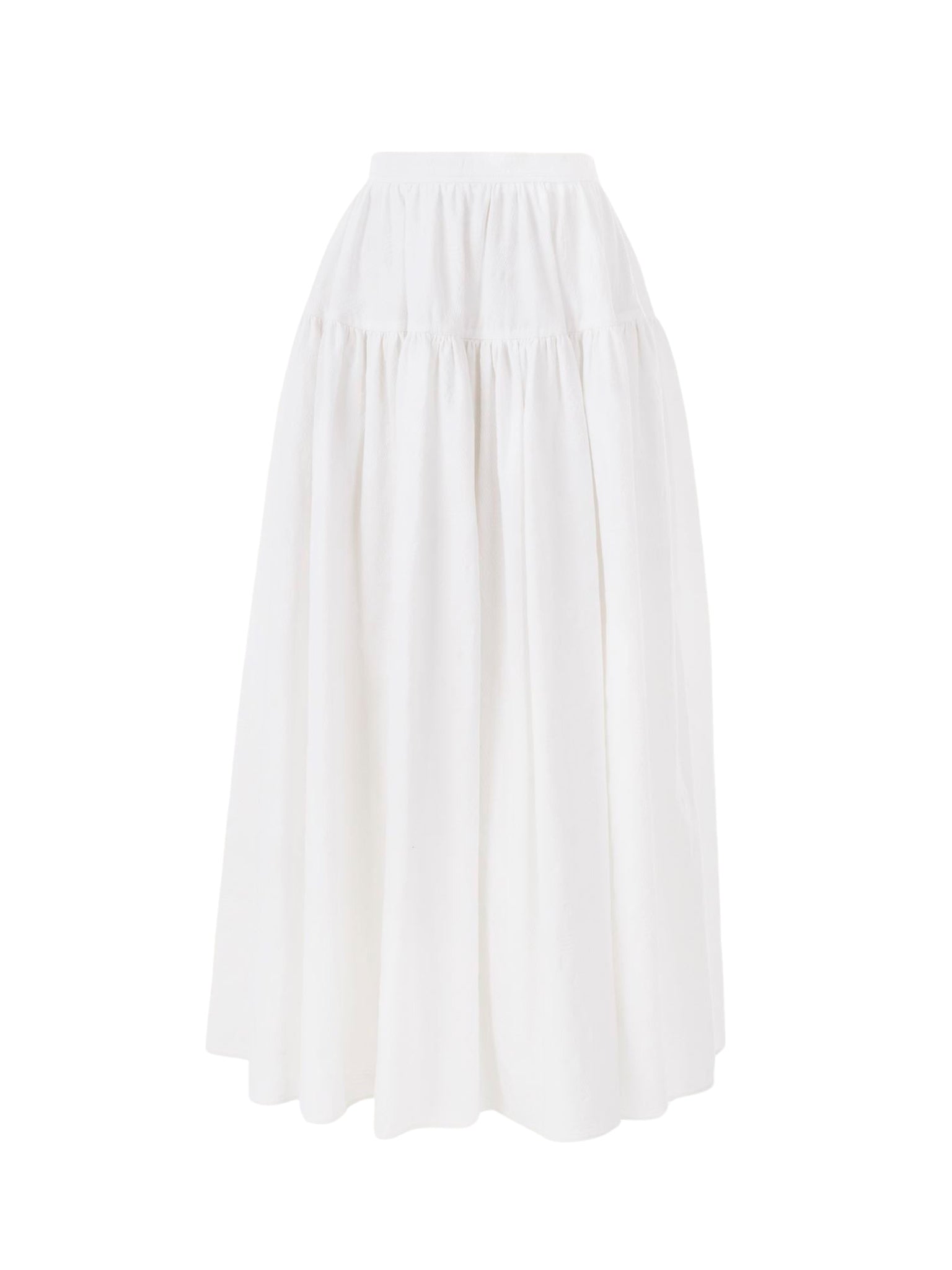Jupe maxi froncée - Blanc