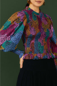 Blouse Arc-en-ciel en coton - Multicolore