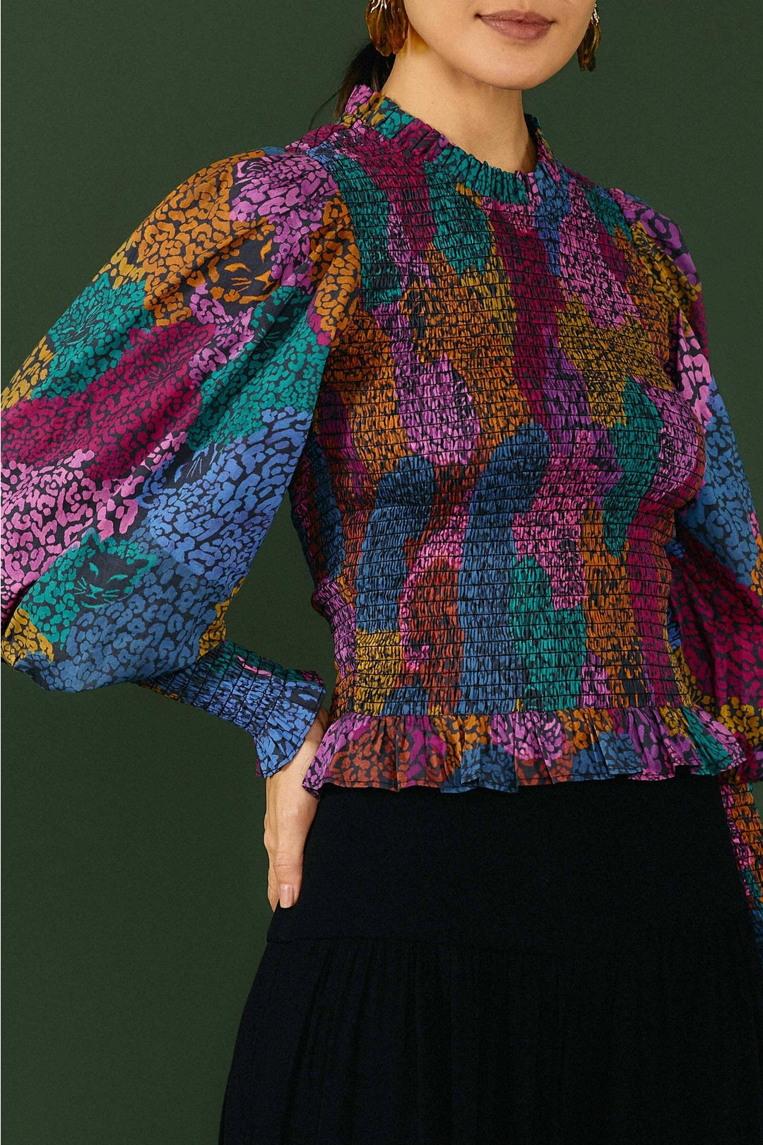 Blouse Arc-en-ciel en coton - Multicolore