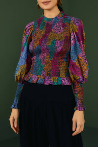 Blouse Arc-en-ciel en coton - Multicolore