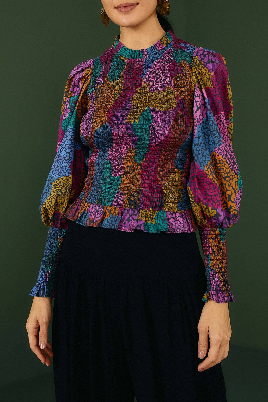 Blouse Arc-en-ciel en coton - Multicolore