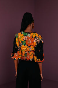Blouse Jardin en coton - Orange