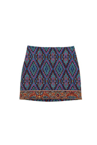 Mini jupe Tapestry Scarf en coton - Bleu