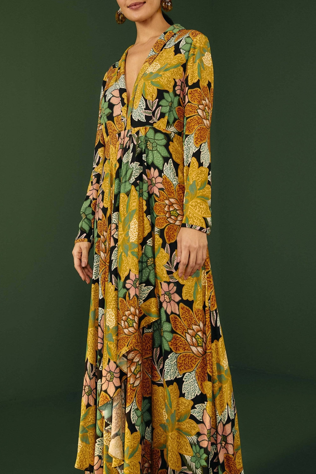 Robe longue Jardin - Jaune