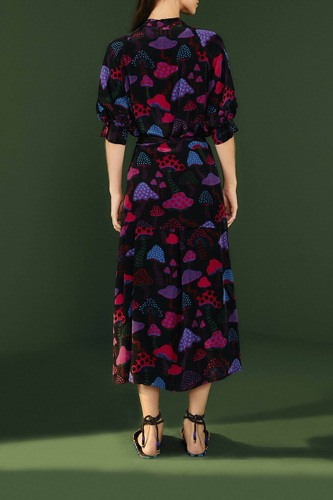 Robe midi Mushrooms Neon - Multicolore