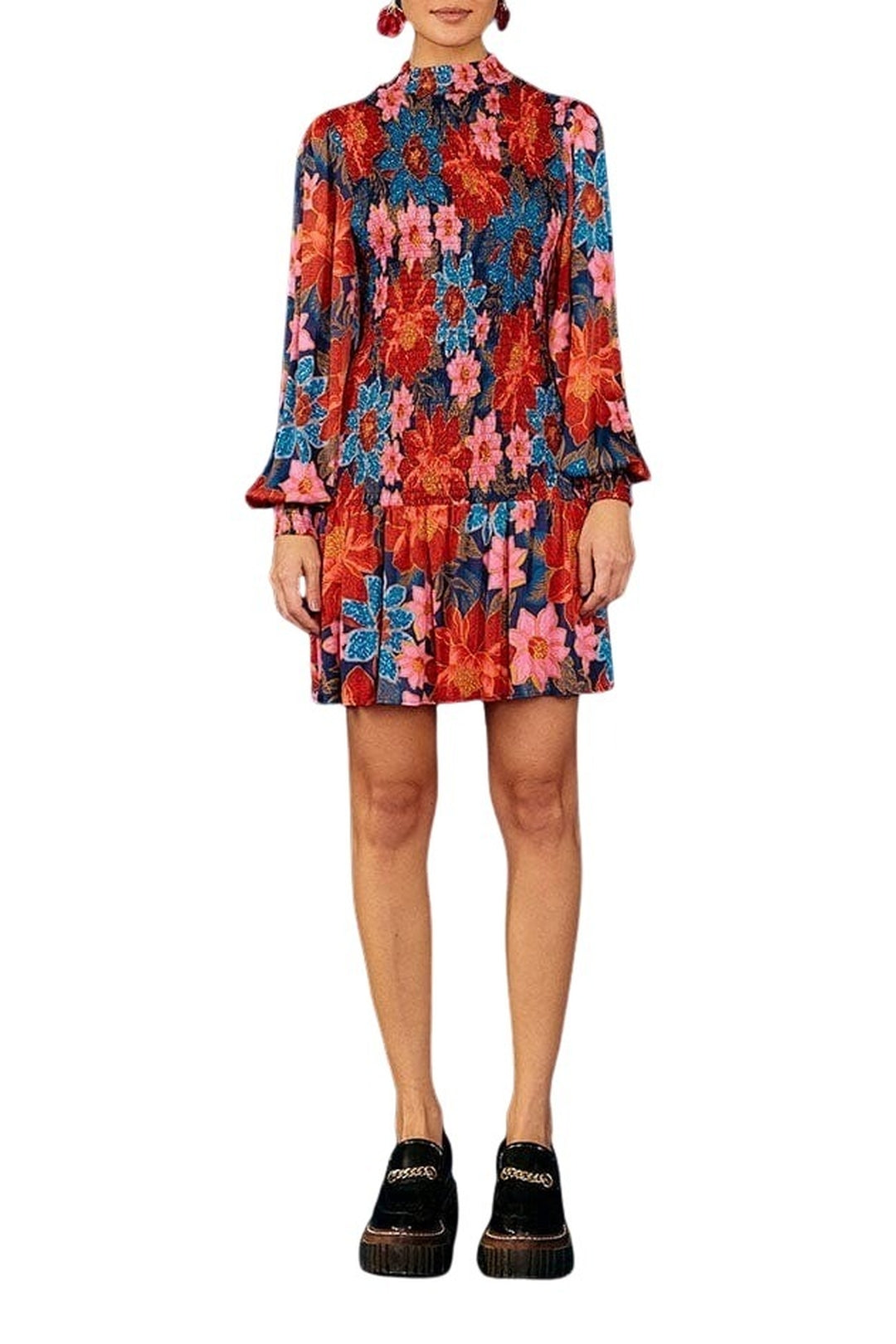 Robe courte SmockedGarden - Orange